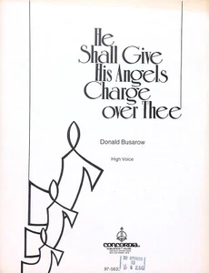 He Shall Give His Angels Charge Over Thee Sheet Music High Voice Donald Busarow - Picture 1 of 4
