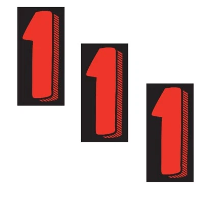 PEGATINAS PARABRISAS DISTRIBUIDOR DE AUTOMÓVILES CALCOMANÍAS DE VINILO GRANDE NÚMERO 3 PAQUETES ROJO NEGRO Foto 1 de 2