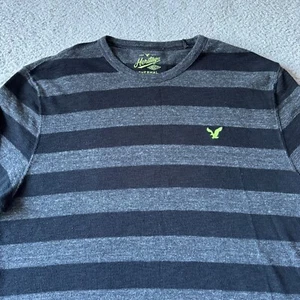 NEW American Eagle T shirt Mens XL Black Gray Heritage Thermal Waffle Classic - Picture 1 of 10