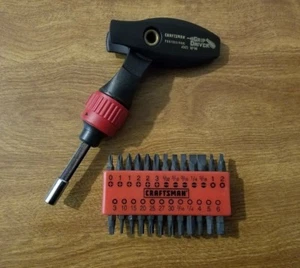 3 CRAFTSMAN PROFESSIONAL RATCHETING MAGNETIC ANGLE SCREWDRIVER + BIT SET 47473 - Picture 1 of 7