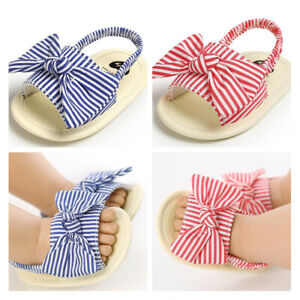 Baby Girl Crib Shoes Newborn Infant BowKnot Inhouse Crawling Summer Sandals 0-18