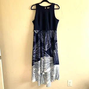 Stitch Fix Hutch women's high low sleeveless dress blue/white size L/P - Picture 1 of 11