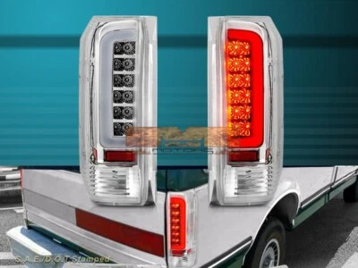Set of CLEAR C-Bar LED Taillights for 1987-1996 Ford F150 F250 F350 Bronco - Image 1 of 4
