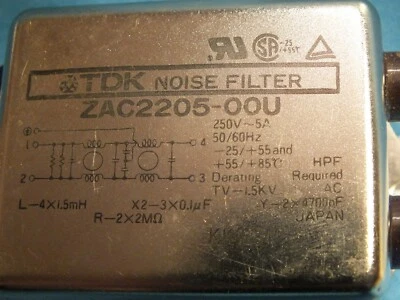 TDK ZAC2205-00U 250V 5A 50/60Hz Rauschfilter - Bild 1 von 4