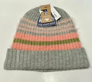Turtle Fur Beanie New W/Tags W’s Cricket Gray Pink,Green, Gray Striped Adult - Picture 1 of 12