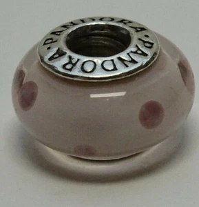 Original Pandora Beads Element Murano Polka Dots 790604 Silver Charms #52a - Picture 1 of 2