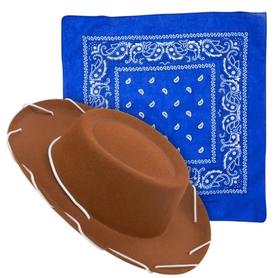 2 Piece Western Cowboy Hat and Bandana for Kids, Cowgirl Hat for Birthday Party - Image 1 of 4