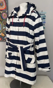 Helly Hansen Ladies Performance Rainwear Coat - Navy Striped, Hooded - Size XL - Picture 1 of 10