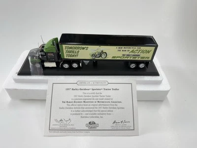 MATCHBOX 1957 HARLEY DAVIDSON SPORTSTER FORD AEROMAX  TRACTOR TRAILER New! - Image 1 of 4