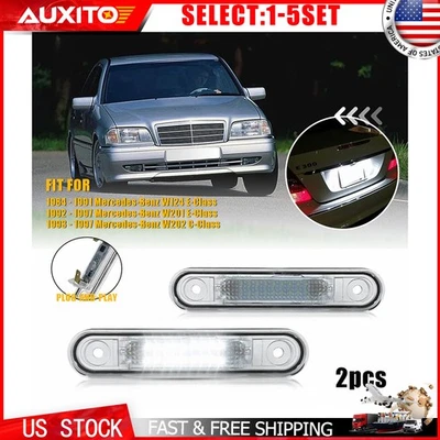 White LED License Plate Lights Fit Mercedes E-Class W124 W201 C-Class W202 2-10X - Image 1 of 4