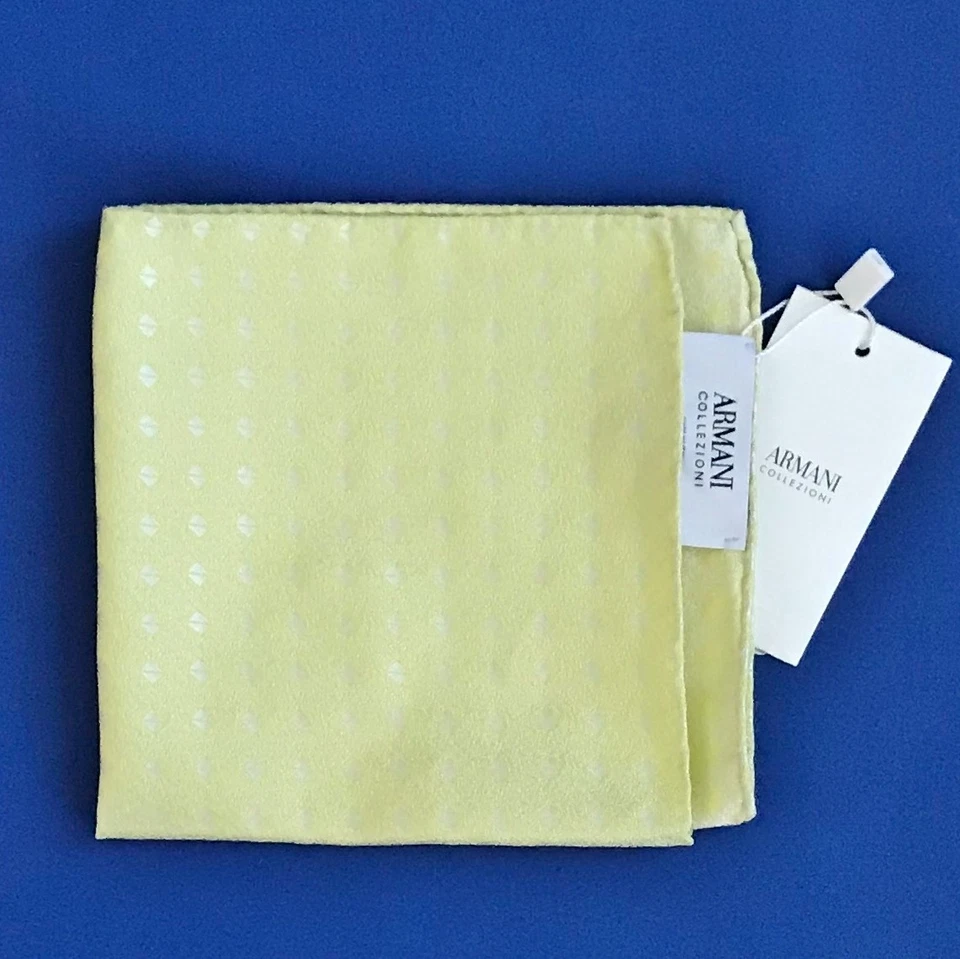Pañuelo cuadrado de bolsillo Armani Collezioni lima texturizado 100 % seda nuevo con etiquetas Foto 1 de 1