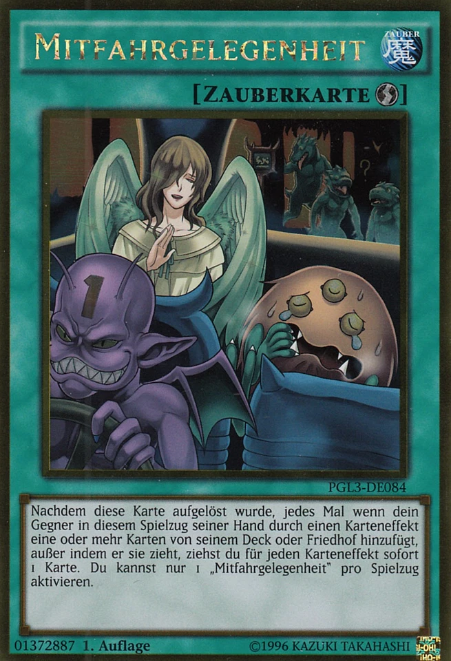 YU-GI-OH, MITFAHRGELEGENHEIT, GOLD, PGL3-DE084, 1. Auflage, TOP - Bild 1 von 1