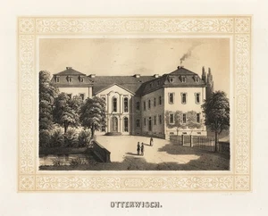 Schloss Otterwisch Bad Lausick LK Leipzig Sachsen Lithographie Poenicke 1860 - Bild 1 von 1