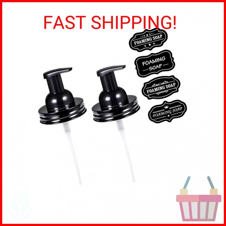 Mason Jar Foaming Soap Pump Dispenser Lids 2 Rustproof Stainless Steel Lid BPA