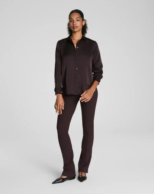 SPANXsupersmooth™ PerfectFit Ponte Micro Flare Pant - Truffle Brown (Petite) NEW - Image 1 of 4