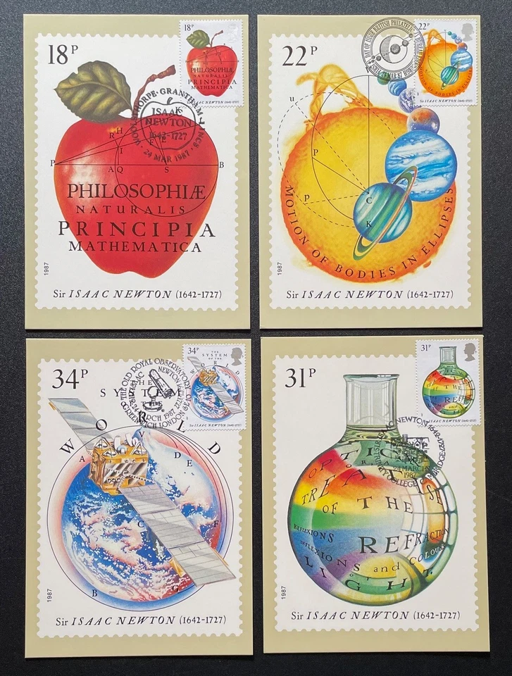 1987 Sir Isaac Newton PHQ cards Lot 2. FDI Front. Unaddressed with Various SHS - Image 1 of 1