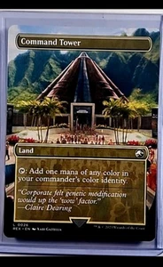 2023 MTG Magic the Gathering REX Jurassic Park World Borderless Command Tower - Picture 1 of 2