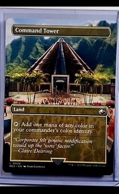 2023 MTG Magic the Gathering REX Jurassic Park World Borderless Command Tower - Image 1 of 2