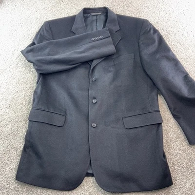 Blazer Peter Carland Lora Pana Para Hombres 48L Negro 100% Cachemira Abrigo Deportivo 3 Botones Foto 1 de 4