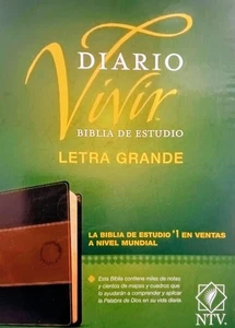 Biblia de estudio del diario vivir NTV, letra grande -SentiPiel, Café/Café claro - Picture 1 of 1