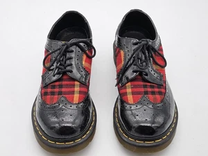 Dr. Martens karierte Marnie Budapester Schuhe Lackleder Damen US 7 L Schnürschuhe - Bild 1 von 10