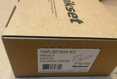 Kwikset Halifax Bed & Bath Privacy Door Lever  Polished Chrome  97300-903 - Image 1 of 3