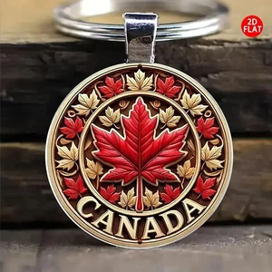 Schlüsselanhänger Keychain Handarbeit Geschenk Kanada Ahornblatt Souvenir Accessoire - Bild 1 von 3