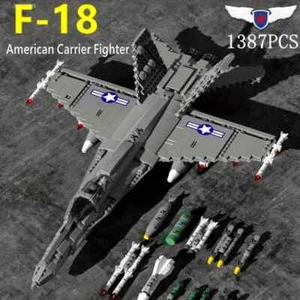 1387PCS Fighter Building Block Military Series F-18 Raptor Bomber Aircraft Brick - Picture 1 of 6