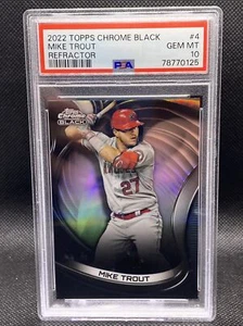 🔥 2022 Topps Cromo Negro Mike Trout Refractor #/199 Angels PSA 10 🔥 - Imagen 1 de 3
