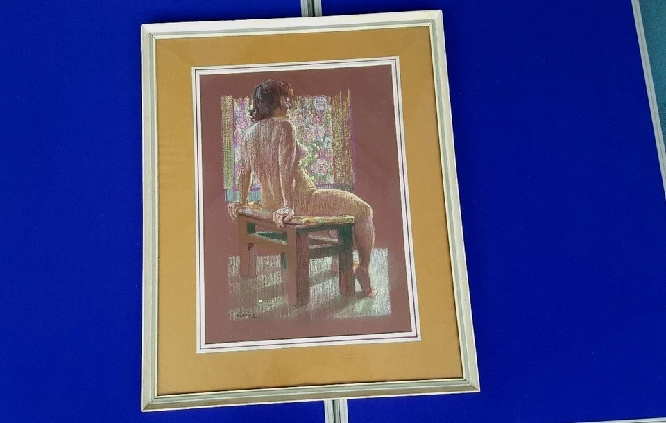 Harry Fred Darking - Nude Pastel ' Seated Nude' on Board - Dated 1981 - Image 1 of 4