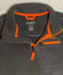 Eddie Bauer Kids Boys Fleece Pullover Quarter Zip Gray W/Orange Accents Size 6 - Picture 1 of 5