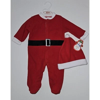 Nuevo con etiquetas Equipo de Bebé Rojo Traje de Papá Noel Footie Conjunto Dormir + Sombrero Navidad 0-3 Meses Foto 1 de 4