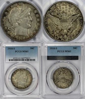 1910-S 50c Barber Half Dollar PCGS MS 61 - Image 1 of 4