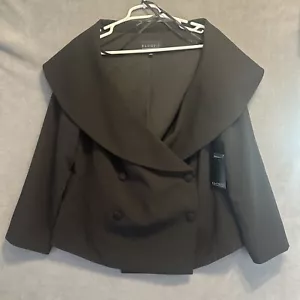 NWT Eloquii Double Breasted Blazer Suit Jacket Size 16 Black Career Shawl Collar - Picture 1 of 8