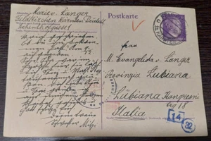 Austria 1942 Germany WWII stationery sent to Slovenia, Italy- Langer, Judaica ? - Picture 1 of 2