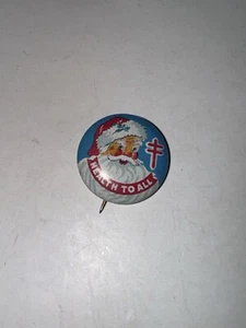 Vintage National Tuberculosis Association Weihnachtssiegel WEIHNACHTSMANN ANSTECKNADEL - Bild 1 von 7