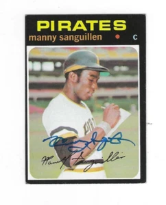 Autographed 1971 Topps MANNY SANGUILLEN Pittsburgh Pirates card 480 Show ticket - Picture 1 of 1
