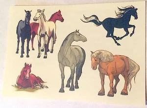 NEU! 24 PFERD TATTOO BLÄTTER - 5 TATTOOS PRO BLATT - PONY PARTY GESCHENKE AKTIVITÄTEN - Bild 1 von 1