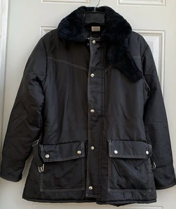 Vintage Walls Damen Large schwarz isoliert Oberbekleidung Ski Mantel Jacke USA FEHLER - Bild 1 von 15