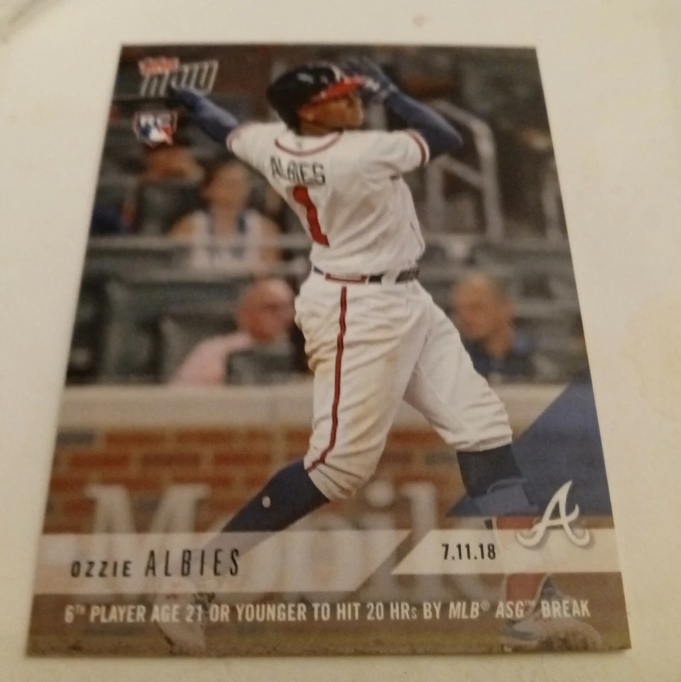 2018 Ozzie Albies Topps Now MLB Baseball ROOKIE Card #446 MINT RC Atlanta Braves - Image 1 of 1