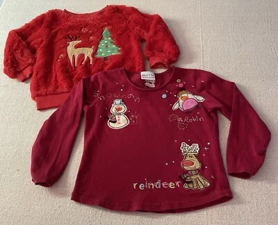 Niñas Invierno/Navidad Paquete 18-24M Bebé Essentials Imitación Piel SIGUIENTE Top Aplicado Foto 1 de 4