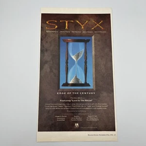 STYX Edge of the Century 1990 Promo AD ONLY Vintage Print Ad 6.75"x12" - Picture 1 of 3