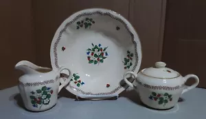 Strawberry Patch a Carleton Varney Design-Japan 3pc-Serving, Cream N Sugar Bowl - Picture 1 of 8