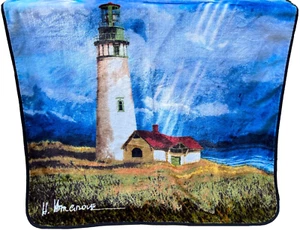 The Northwest Company Lighthouse Throw Blanket H. Hargrove Artist 60 x 52 - Picture 1 of 6