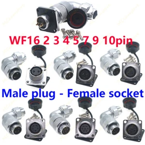 WEIPU WF16 Aviation Plug 2 To 10pin IP67 Metal Male+Female Panel Cable Connector - Picture 1 of 26