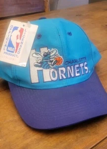 Vintage NBA Charlotte Hornets LOGO 7 Spellout Snapback Hat NWT - Picture 1 of 9