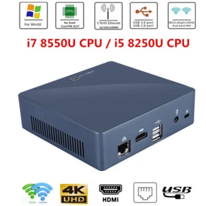For Intel i7 8550U/i5 8250U Mini PC DIY Quad-Core 2.4/5G WiFi USB 1000Mbps - Afbeelding 1 van 20