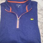 Masters Tech Mens Blue with  Coral Quarter Zip Pullover  Size XXl