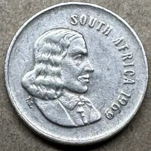 South Africa - 1969 - 5 Cents - 56 Year Old African Coin - Picture 1 of 3