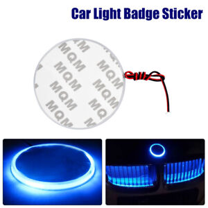 LED Car 4D Grille Logo Light Badge Emblem Lamp 82mm 12V For BMW Series Blue
